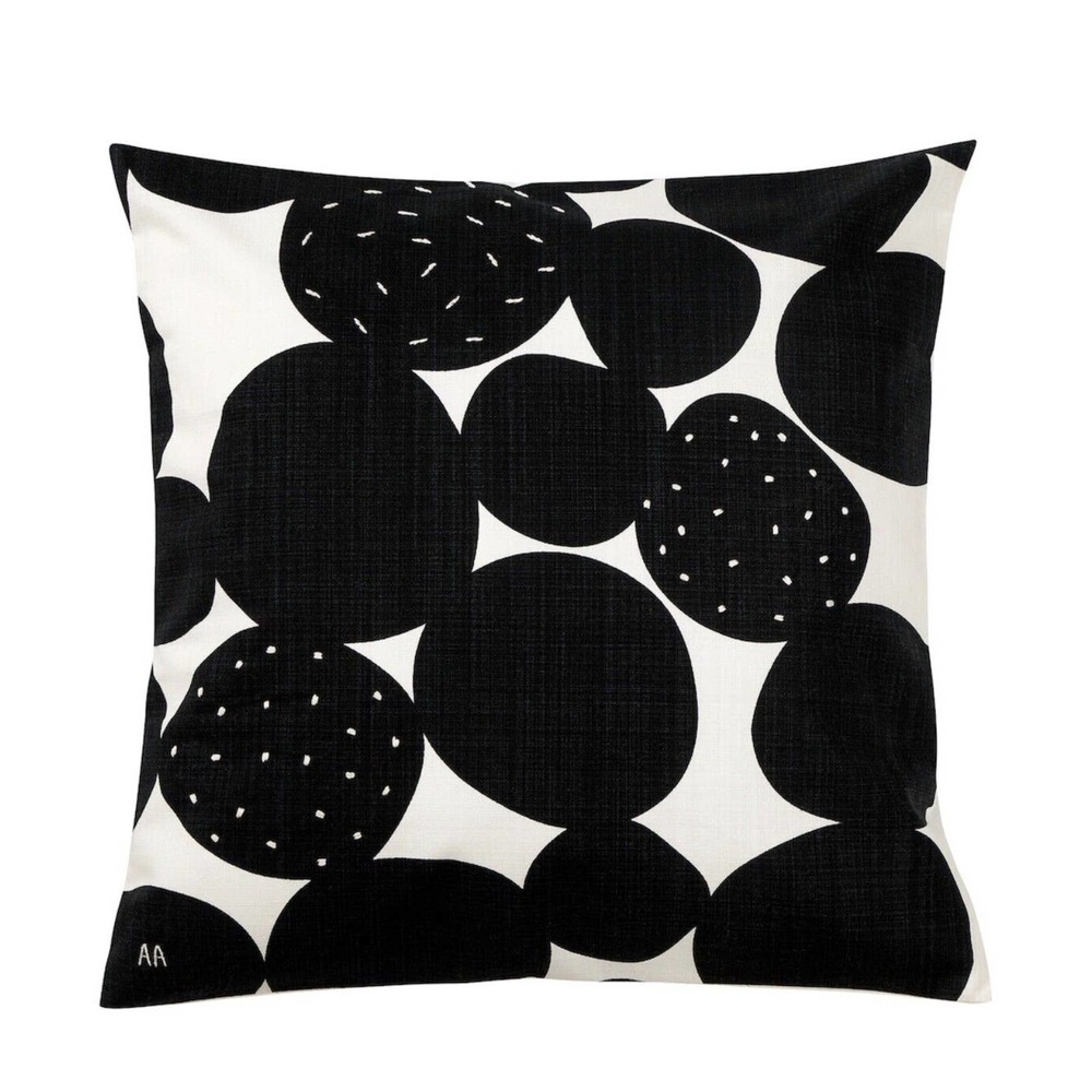 IKEA SANDSENAP Cushion Cover, Black/White, Handmade, 20x20" (905.506.01)‎ NEW